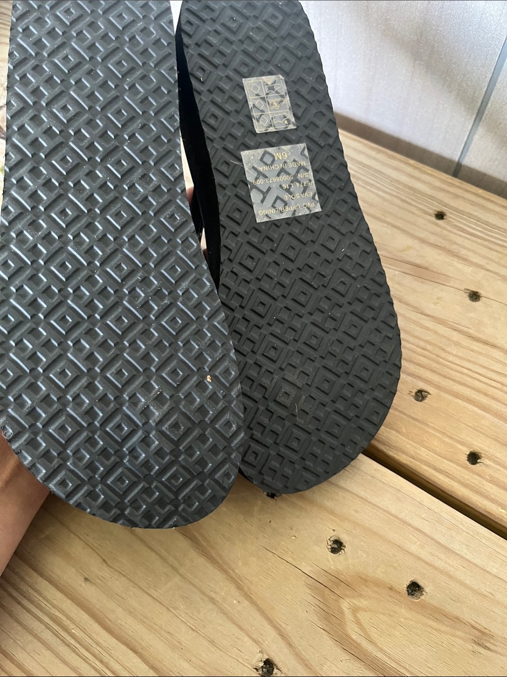 Tory Burch Black Flip Flop Sandals with Gold Logo - Picture 6 of 14